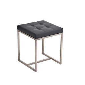 Sitzhocker - BRIT 2 - Hocker Sessel Kunstleder Grau 40x40cm