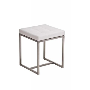 Sitzhocker - BRIT 2 - Hocker Sessel Kunstleder Weiss 40x40cm