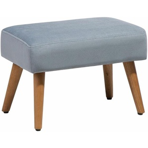 Sitzhocker Grau Samtstoff Holzbeine Modern/Eleganz