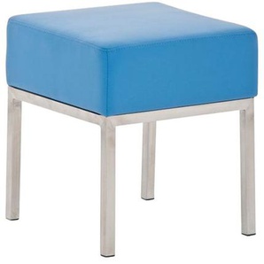 Sitzhocker - LONI 2 - Hocker Sessel Kunstleder Blau 40x40 cm