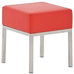 Sitzhocker - LONI 2 - Hocker Sessel Kunstleder Rot 40x40 cm