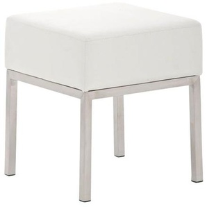 Sitzhocker - LONI 2 - Hocker Sessel Kunstleder Weiss 40x4...