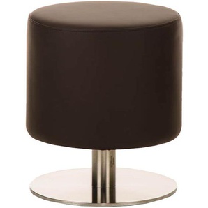 Sitzhocker - Max 3 - Hocker Rundhocker Kunstleder Braun 3...