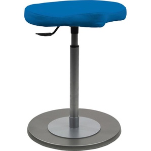 Sitzhocker MAYER SITZMÖBEL 1168 Hocker Gr. B/H/T: 42 cm x 54 cm x 41 cm, Kunstleder, Bodenplatte edelstahlfarbig, blau (karibikblau) Sitzsäcke Sitzhocker