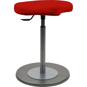 Sitzhocker MAYER SITZMÖBEL 1168 Hocker Gr. B/H/T: 42 cm x 54 cm x 41 cm, Kunstleder, Bodenplatte edelstahlfarbig, rot (mohnrot) Sitzsäcke Sitzhocker
