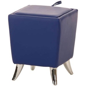 Sitzhocker - Ria - Hocker Schminkhocker Kunstleder Blau 3...