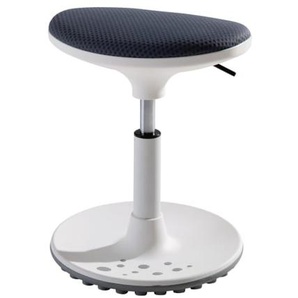 Sitzhocker Speedy, weiß, Sitzfläche grau