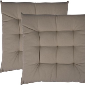 Sitzkissen TOM TAILOR Dove Dekokissen_Sitzkissen_Kissenhüllen Gr. B/L: 40 cm x 40 cm, 2 St., Baumwolle, beige (ecru, unifarben) Stuhlkissen Kopfkissen TOM TAILOR unifarbenes, abgestepptes Sitzkisssen DOVE, 2er Pack