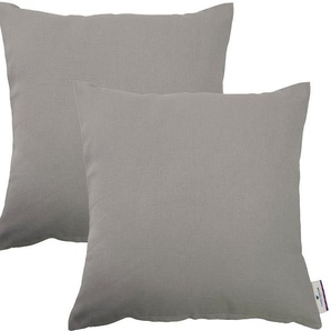 Sitzkissen TOM TAILOR Dove Dekokissen_Sitzkissen_Kissenhüllen Gr. B/L: 40 cm x 40 cm, 2 St., Baumwolle, grau (grau, unifarben) Stuhlkissen Kopfkissen TOM TAILOR unifarbenes, abgestepptes Sitzkisssen DOVE, 2er Pack