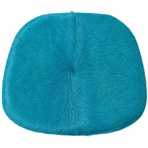 Sitzpad für Eames Plastic Side Chair Albrecht Kuhfell blau, Designer Thomas Albrecht, 2.8x39x36 cm