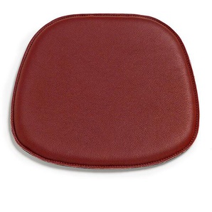Sitzpad für Eames Plastic Side Chair Albrecht Leder kirsche rot, Designer Thomas Albrecht, 2x38.5x36 cm
