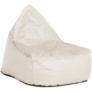 Sitzsack Beige 73 x 75 cm Tropf Design Komfortable Sitzfläche antiallergische Füllung Leicht