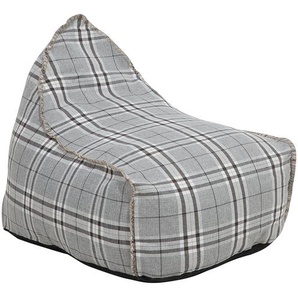 Sitzsack Grau Kariert 73 x 75 cm Tropf Design Komfortable Sitzfläche antiallergische Füllung Leicht