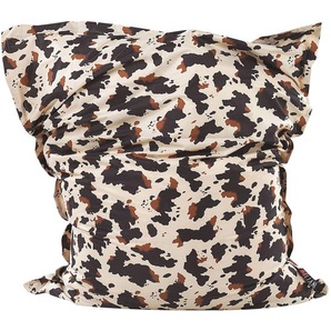 Sitzsack Braun mit Weiß 140 x 180 cm Indoor Outdoor Stark wasserabweisender Langfristige Volumenstabilität Kuh Design Leicht Gewicht