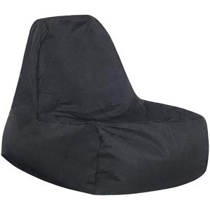 Sitzsack Schwarz 75 x 100 cm Tropf Design Komfortable Sitzfläche antiallergische Füllung Praktische Tasche Leicht