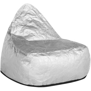 Sitzsack Silber 73 x 75 cm Tropf Design Komfortable Sitzfläche antiallergische Füllung Leicht