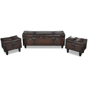 Sitztruhen-Set 3 Stk. Braun