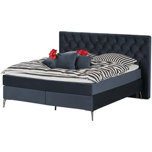 Wohnwert Boxspringbett  Laesa ¦ blau ¦ Maße (cm): B: 180 H: 122