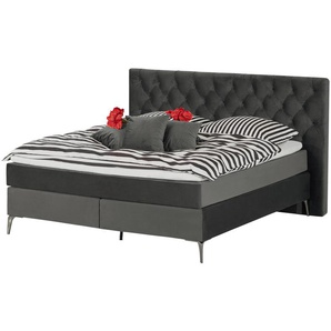 Boxspringbett  Laesa ¦ grau ¦ Maße (cm): B: 180 H: 122