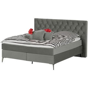 Boxspringbett  Laesa ¦ grau ¦ Maße (cm): B: 200 H: 122