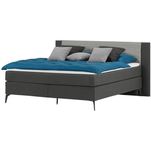 Boxspringbett  Synda ¦ grau ¦ Maße (cm): B: 180 H: 107