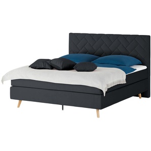 SKAGEN BEDS Boxspringbett  Weave ¦ schwarz ¦ Maße (cm): B: 180 H: 122