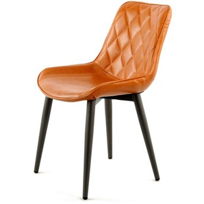 Skirauva Dining Chair - Modern - Orange - Imitation Leather - 60cm x 51cm x 80cm