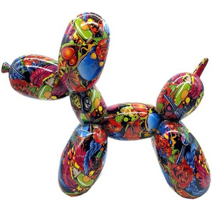 Skulptur Ballon Hund Street Art 28 x 25 x 11cm Multicolor