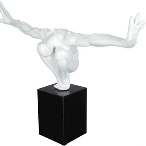 Skulptur CASABLANCA BY GILDE Skulptur Cliffhanger Dekofiguren Gr. B/H/T: 75 cm x 45 cm x 21 cm, Person, weiß Deko-Objekte auf Marmorsäule
