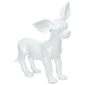 Skulptur , Weiß , Kunststoff , Hund , 44x40x44 cm , Dekoration, Skulpturen & Dekoobjekte, Skulpturen