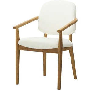 smart Armlehnstuhl aus Wildeiche massiv Stellan ¦ creme ¦ Maße (cm): B: 55 H: 87 T: 61.0