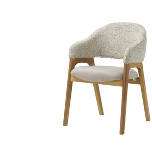 smart Armlehnstuhl mit Eiche Massivholzgestell Erik ¦ grau ¦ Maße (cm): B: 56 H: 80 T: 60.0