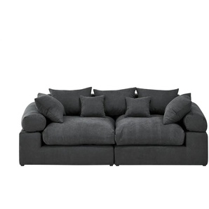 smart Big Sofa  Lionore - schwarz - Materialmix - 242 cm - 86 cm - 121 cm | Möbel Kraft