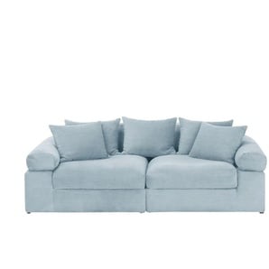 smart Big Sofa mit trendigem Cordbezug Lionore ¦ türkis/petrol ¦ Maße (cm): B: 242 H: 86 T: 121