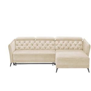 smart Ecksofa mit Kopfteilverstellung Kavita ¦ beige ¦ Maße (cm): B: 254 H: 85 T: 199.0