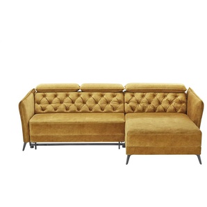 smart Ecksofa  Kavita ¦ gelb ¦ Maße (cm): B: 254 H: 85 T: 199