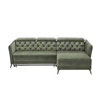 smart Ecksofa  Kavita ¦ grün ¦ Maße (cm): B: 254 H: 85 T: 199.0