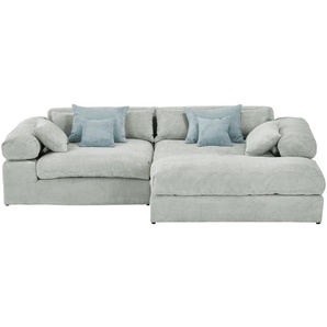 smart Ecksofa in trendigem Cordstoff Lianea ¦ grau ¦ Maße (cm): B: 291 H: 86 T: 208