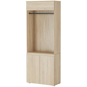 smart Garderobenschrank  BEN ¦ holzfarben ¦ Maße (cm): B: 80 H: 210 T: 37.0