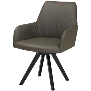 smart Lederstuhl  Bastian ¦ grau ¦ Maße (cm): B: 59 H: 93 T: 66