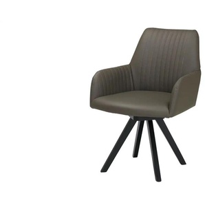smart Lederstuhl drehbar - grau - Materialmix - 59 cm - 87 cm - cm 66,0 | Möbel Kraft