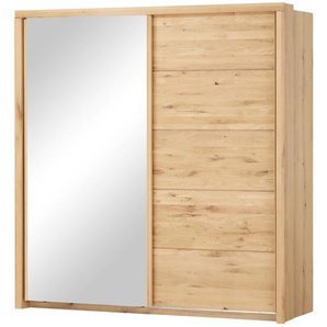 smart Schwebetürenschrank, 2-türig mit Spiegeltür Oslo ¦ holzfarben ¦ Maße (cm): B: 195 H: 204 T: 69