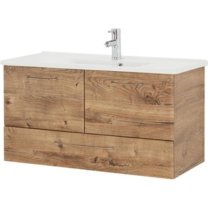 smart Waschtischunterschrank  Onda ¦ holzfarben ¦ Maße (cm): B: 96 H: 51 T: 44.0
