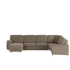 smart Wohnlandschaft Valencia - braun - Materialmix - 341 cm | Möbel Kraft