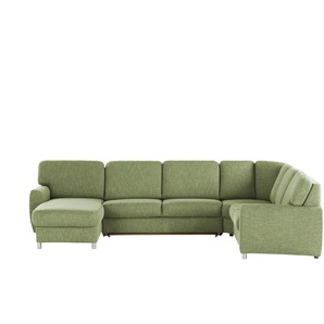 smart Wohnlandschaft Valencia - grün - Materialmix - 341 cm | Möbel Kraft