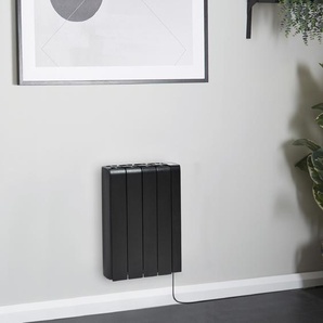 Smarte Heizung in Schwarz für Wandmontage, Keramikkern & EU-Stecker, 1000W 570mm x 444mm - Ecoso x Hudson Reed