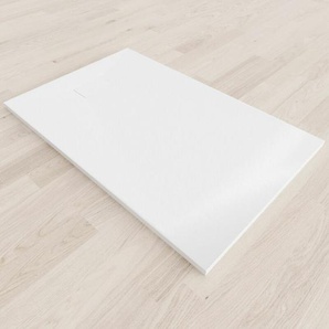 Iflair - smc Duschwanne Duschtasse mit Anti-Rutsch Flach mit Steinoptik Weiss inkl. Ablaufgarnitur 140x90 cm