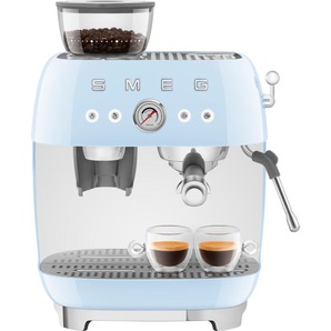 SMEG Espressomaschine EGF03PBEU Kaffeemaschinen mit integrierter Kaffeemühle blau (pastellblau) Espressomaschine