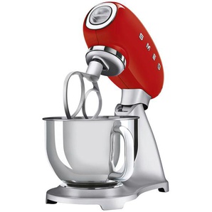 Smeg Küchenmaschine 50S Style , Rot, Alu , Metall , 4,8 L , 40.2x37.8x22.1 cm , rutschfeste Stellfüße, Sicherheitsabschaltung bei gekipptem Motorkopf, Sicherheitsverschluss für Rührschüssel, Überlastungsschutz, Spritzschutz , Freizeit, Elektrogeräte
