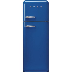 Smeg Kühl-Gefrier-Kombination, Blau, Metall, 3,1 Schubladen, 60x172x72.8 cm, Made in Italy, Abtauautomatik, LED-Innenbeleuchtung, elektronische Temperaturregelung, No-Frost, Warneinrichtung bei Temperaturanstieg, Kälteakku, Urlaubsschaltung, Küchen,